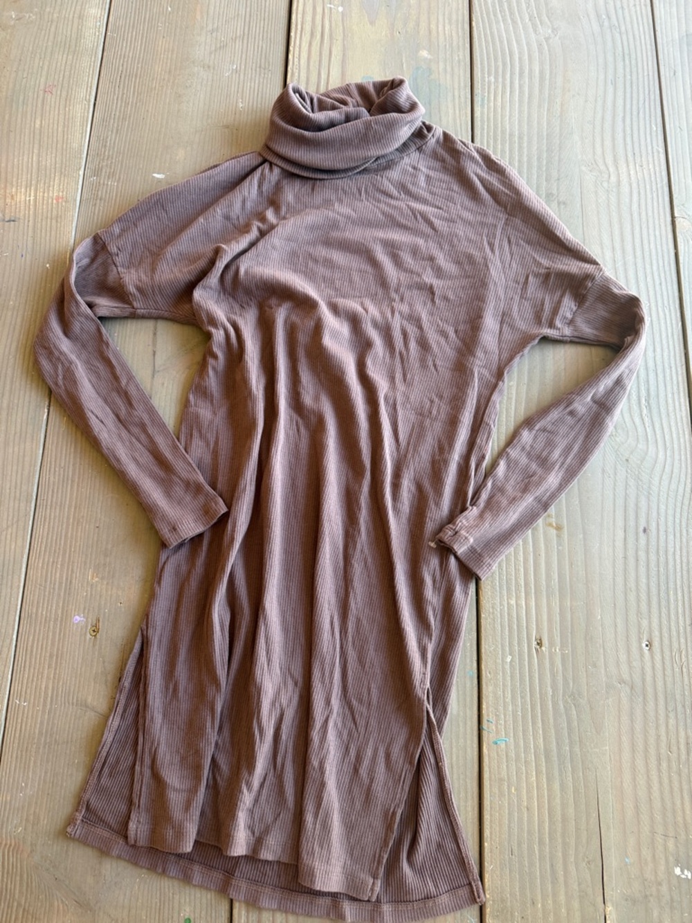 bobi Brown Ribbed Turtleneck Midi Dress